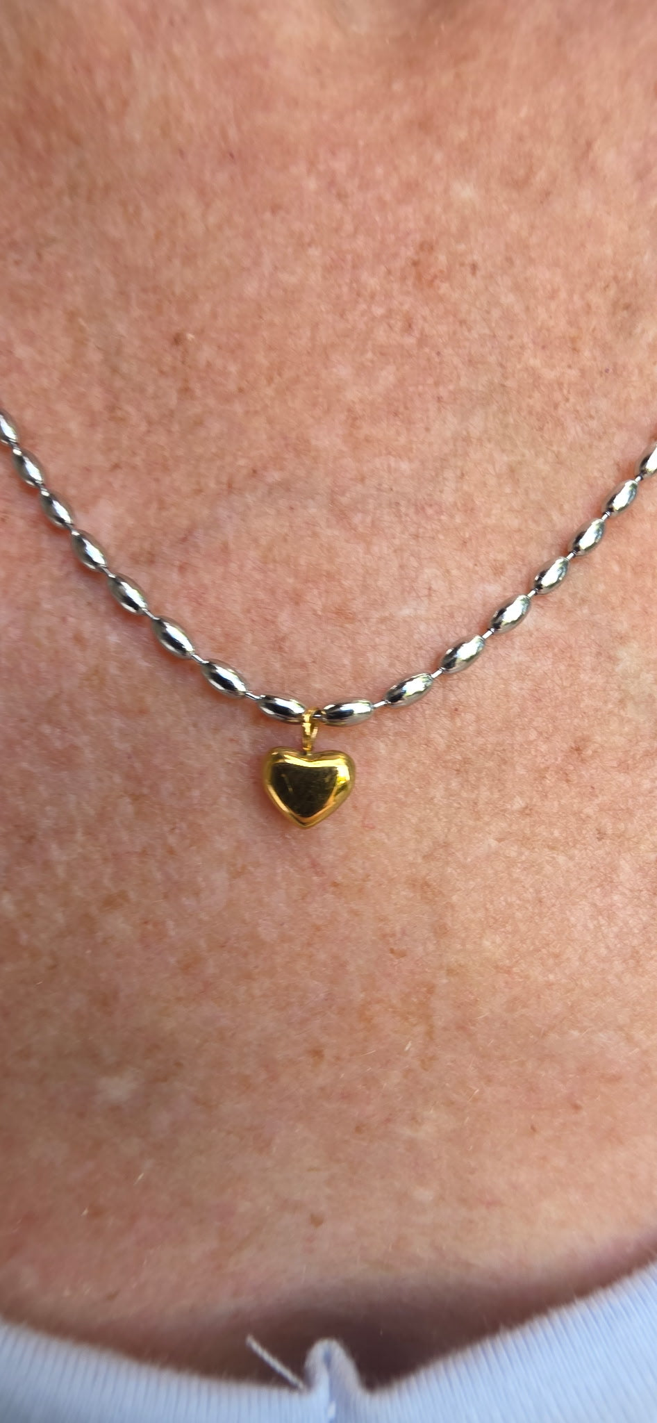 Silver Chain and Gold Heart