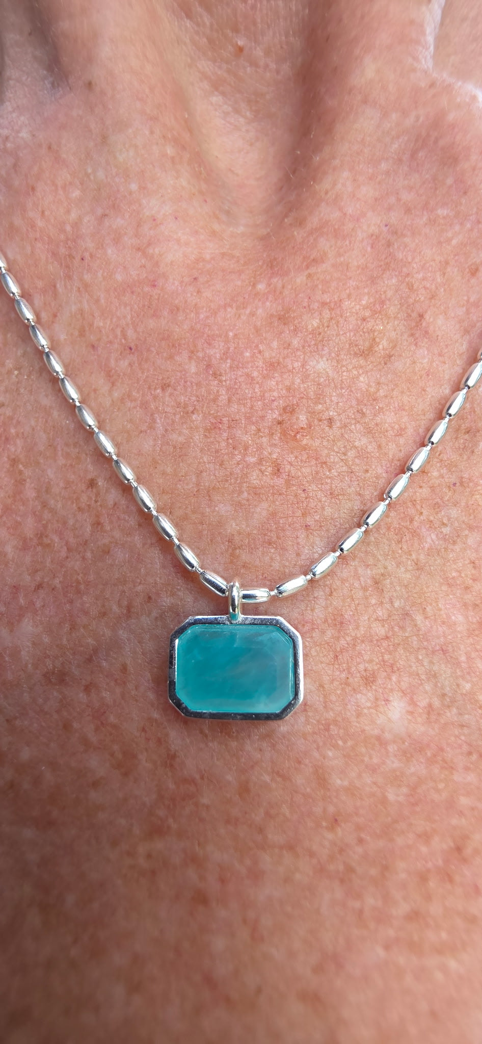 Square Aqua Gem Stone